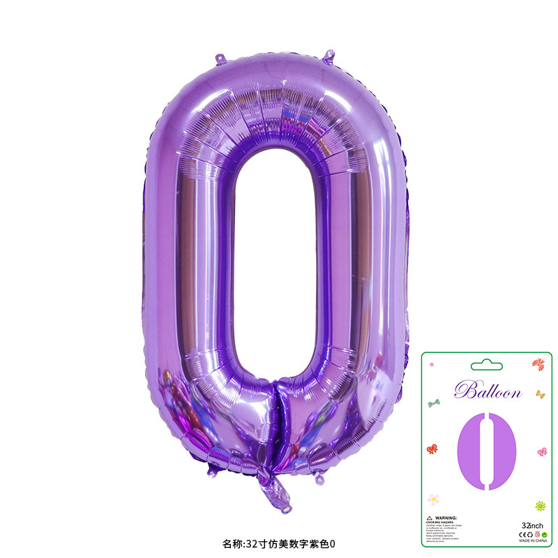 32寸卡装美版数字0到9气球儿童生日派对装饰婚庆婚房布置数字气球|undefined