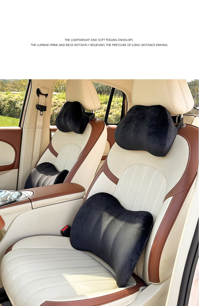 Manufacturer Customized Car Headrest and Lumbar Support Memory Foam Car Lumbar Support Pillow New Product Winter Comfortable Car Cushion