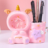 Fuchsia pens holder, ceiling light for elementary school students, table storage system, jewelry, resin, new collection, unicorn