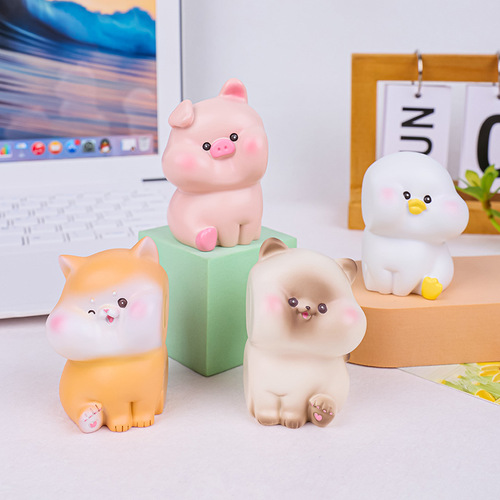 Sticky little animals, cute pet dolls with magnetic suction, creative couple ornaments, desktop decorations, Valentine's Day gifts