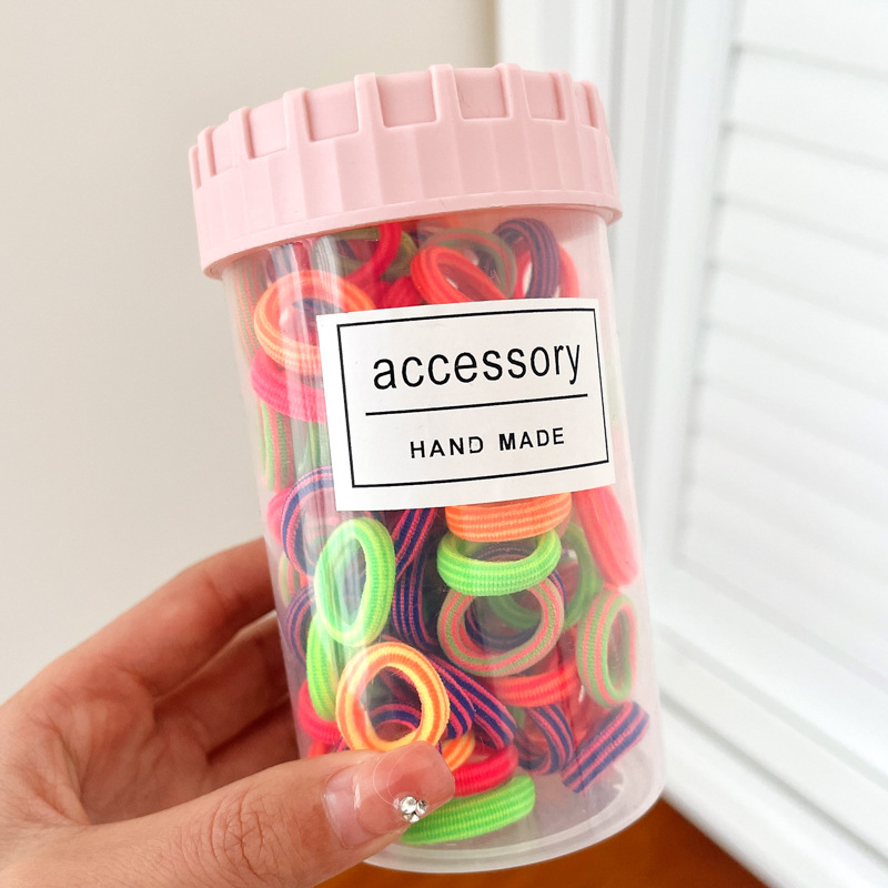 Banda de goma de color caramelo para niños cuerda para el cabello banda para el cabello cuerda para el cabello para bebés no lastima el cabello de aspecto alto lazo Cola de Caballo accesorios para el cabello lazo Anillo para el cabello