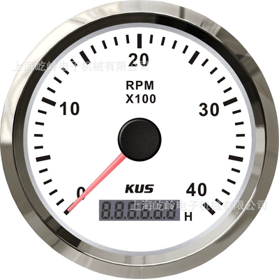 Universal Tachometer 3K-8KRPM with – automobile instrument - silver-edge-white-base-4000rpm