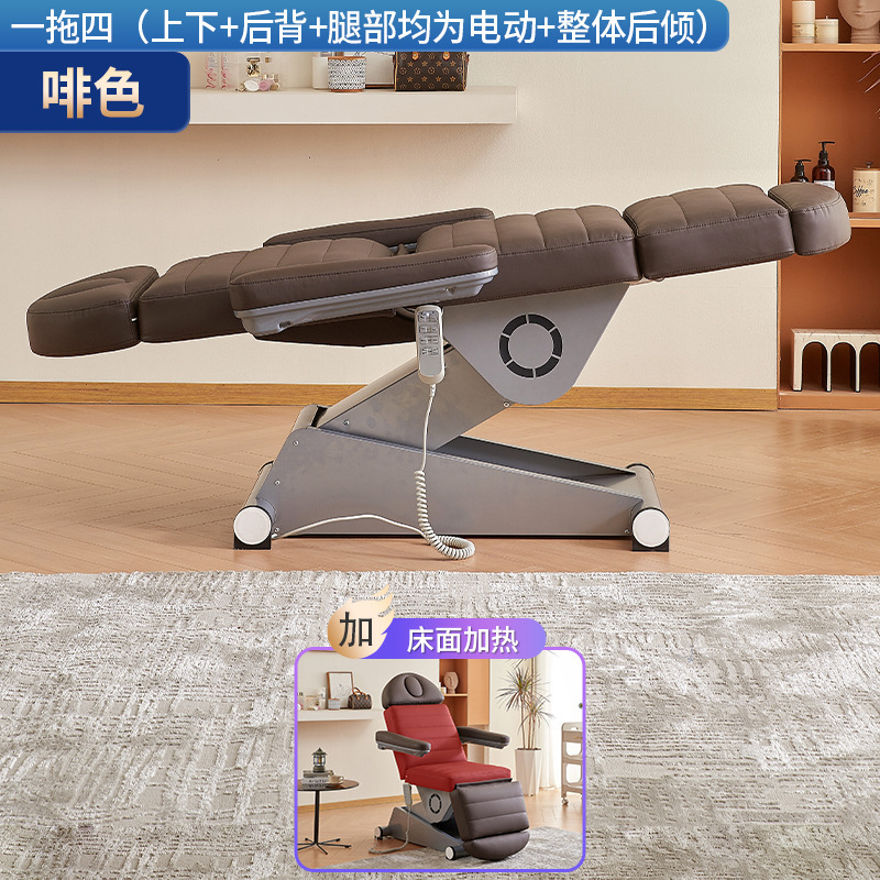 Fábrica directa para el salón de belleza camas eléctricas de belleza de masaje elevación cama plegable multifuncional cama de tatuaje bordada de alta calidad