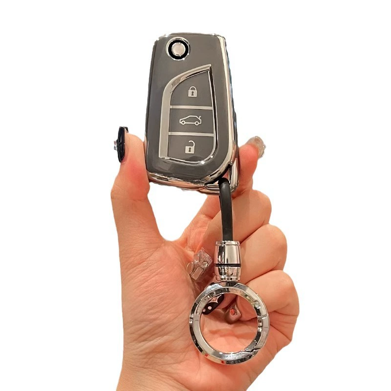 Чехол для ключа автомобиля, совместим с Toyota Camry/Corolla/RAV4/Other (Ray Lingrongfang Weilanda) премиум