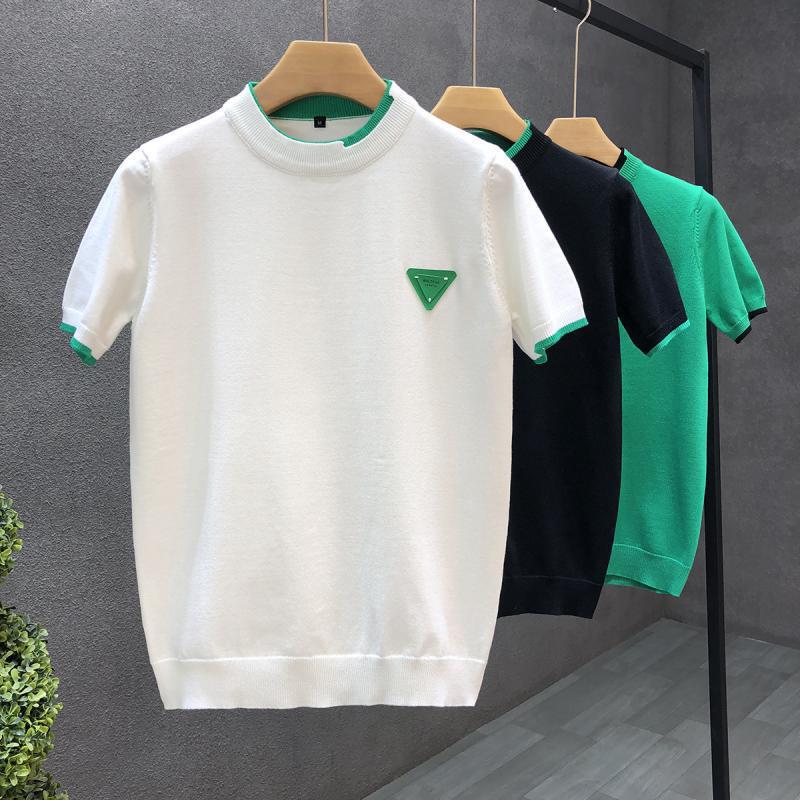 Trendy White Knitted Short-Sleeve Sweater for Men, Stylish and Warm Inner Wear, Half-Sleeve Knit Shirt, Men's Base Layer T-Shirt Trendy White Knitted Short-Sleeve Sweater for Men, Stylish and Warm Inner Wear, Half-Sleeve Knit Shirt, Men's Base Layer T-Shirt