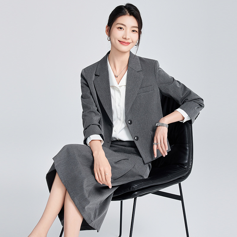 전문 세트 세트 여성 2024 새로운 고급 센스 대학생 인터뷰 통근자 착용 원피스 작은 세트