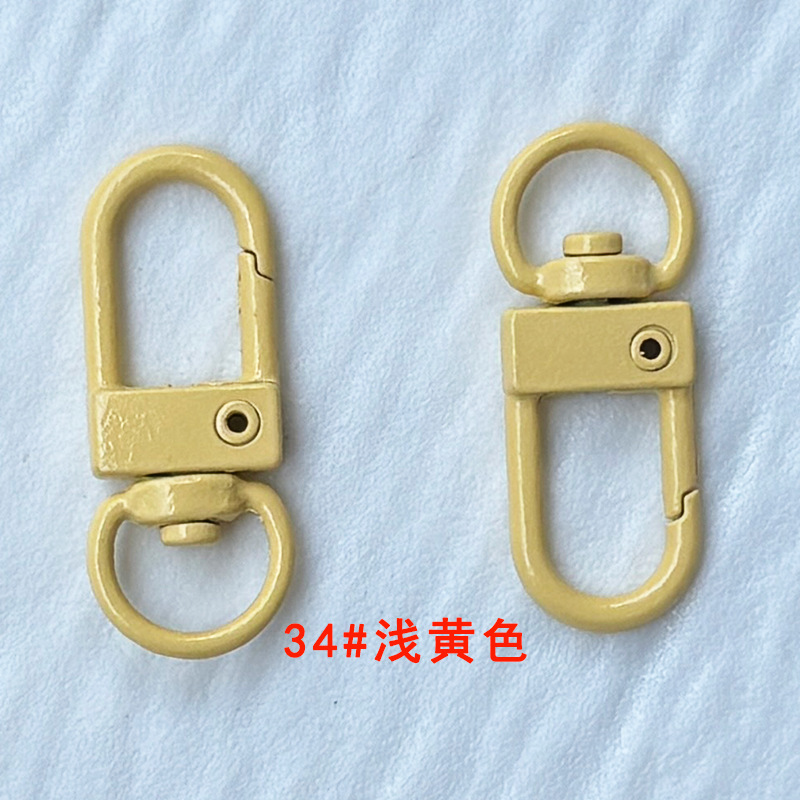 烤漆三分小门扣彩色钥匙扣饰品配件U形弹簧扣挂扣现货糖果色8字扣|undefined