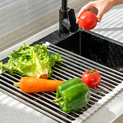 Kitchen sink drain rack stainless steel foldable draining basket dish plate cup storage pool dishwashing shelf rack