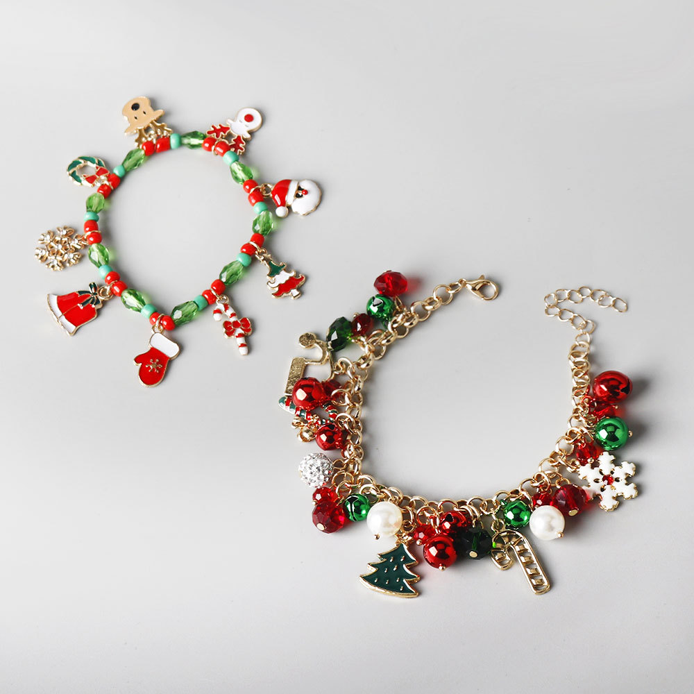 Christmas Festival Christmas Tree Pattern Simple Style Classic Style Christmas Tree Alloy Chain & Link Bracelets Christmas Wholesale