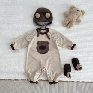 Baby Spring and Autumn Korean Cute Bear Loose Stylisch Long Sleeve Boyboy and Girl Baby Spring 0037A075