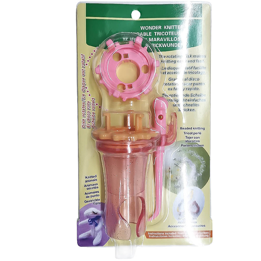 Herramientas de tejido de agujas de suéter ABS pulsera de plástico transparente tejedor de cuerda tejedor de succión embalaje de tarjeta