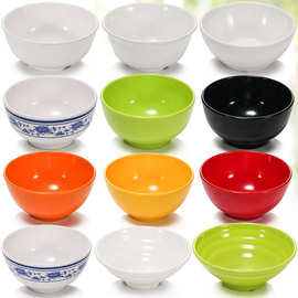 xyft碗单个 5/6英寸碗仿瓷食堂米饭碗粥碗塑料汤碗小碗密胺餐具