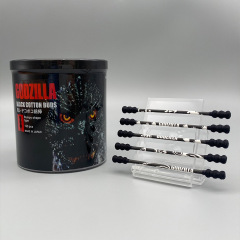 Japan imported Sanyo Godzilla double-headed cotton swab disposable ear canal digging cotton makeup black and white cotton swab