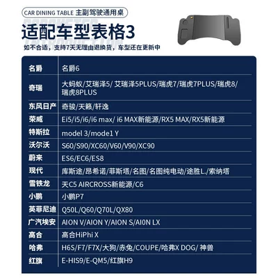 for eating and using a laptop | Car table board - vehicle-model-check-table-3-frontback-row-universal-load-capacity-50kg