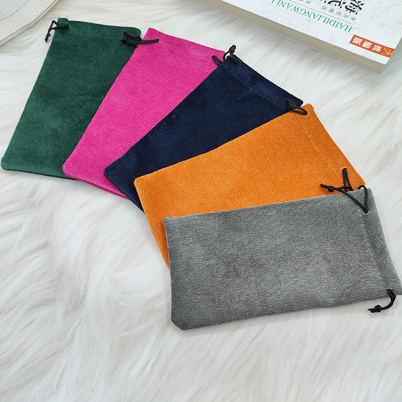 Caja de gafas de sol bolsa de almacenamiento bolsa de terciopelo portátil en stock bolsa de Ojos de pelo rápido
