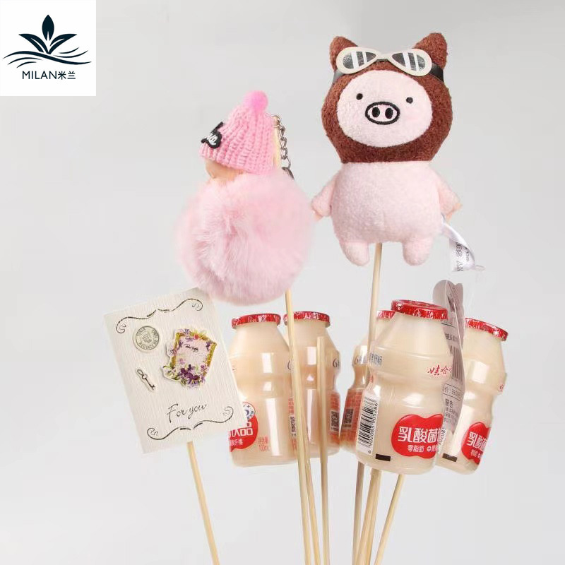 Floral nano pegamento palo de bambú universal adhesivo fijo día del niño merienda ramo de frutas diy flor material de embalaje