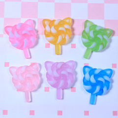 仿真食玩貓耳朵棒棒糖夜光樹脂飾品配件diy奶油膠手機殼收納盒貼
