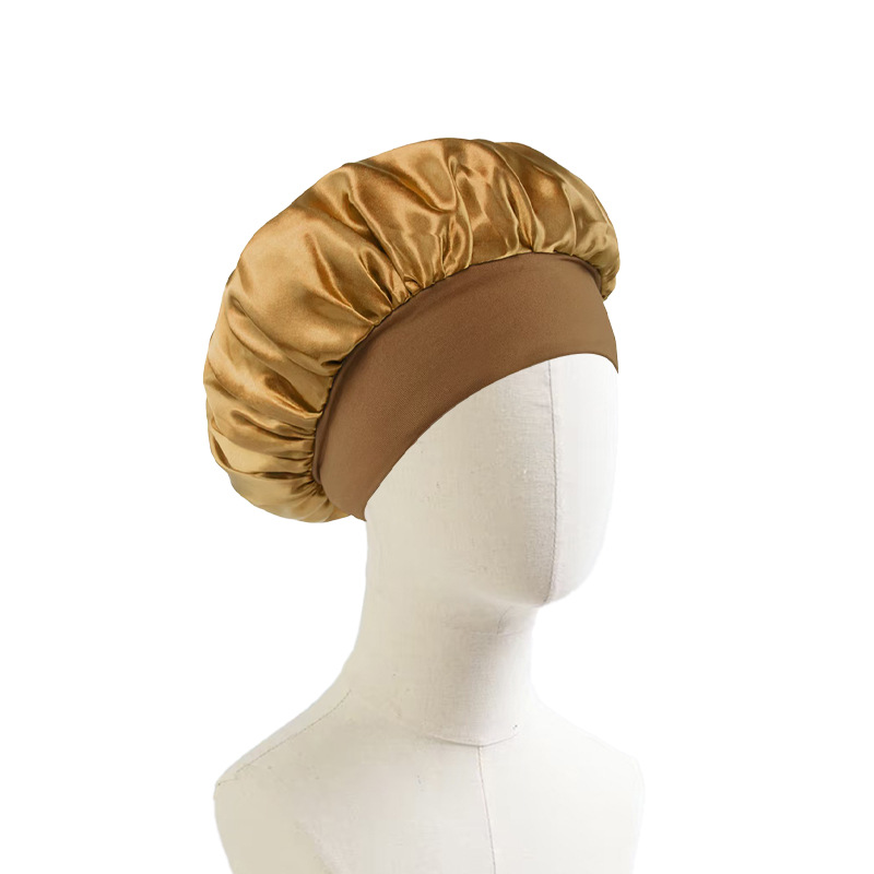 Gorro de Noche de Satén para Mujer con Borde Ancho para Dormir y Cuidado del Cabello image 13