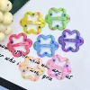 Wave bright pink ice transparent flower clip 3.2cm mixed single