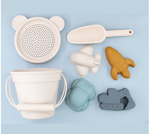 Amazon caliente de silicona Cubo de playa transfronterizo serie Océano portátil cubo de agua entre padres e hijos Playa Juguetes traje