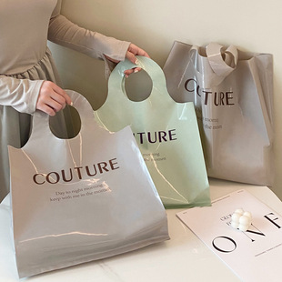 Popular clothing store thickened plastic portable shopping bag clothes gift packaging packing bag in stock wholesale