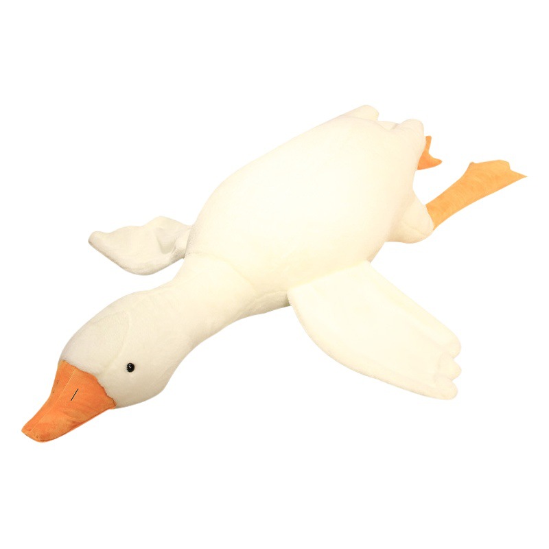 Gran ganso blanco almohada felpa juguete grande ganso muñeca Ragdoll cama pierna clip dormir muñeca regalo de cumpleaños para niñas