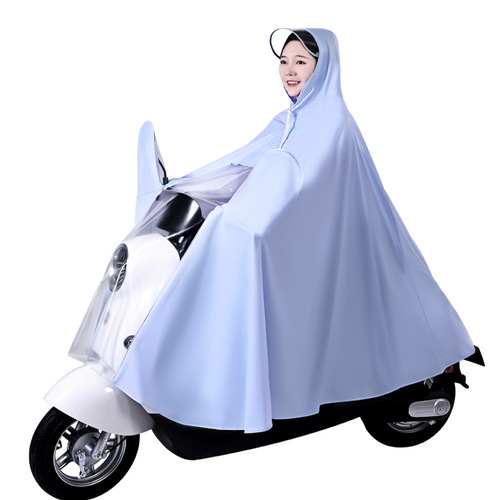 Battery Electric Vehicle Raincoat Transparent Dashboard Single and Double PVC Raincoat Adult Riding Motorcycle Raincoat Wholesale