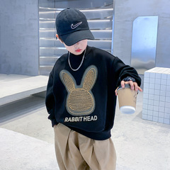 中大童裝男童秋裝洋氣T恤2024新款兒童衛衣春秋款上衣秋季長袖潮