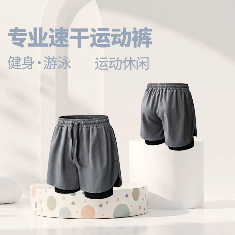 Мужские спортивные шорты 2025 Pocket Summer, быстросохнущие, дышащие, с подкладкой, защищающие от сквозняков, для бега, фитнеса и повседневной носки, три четверти.