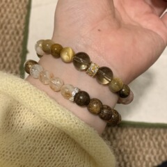 十万贯！真是复古迷人眼！天然多彩水晶黑金超石多宝手链手串