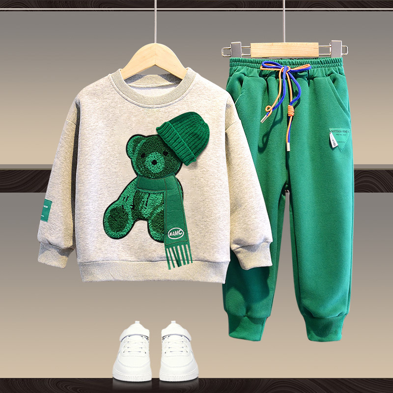Suéter fino informal de moda para niños primavera y otoño 2023 nuevo conjunto para niños_voghion.com