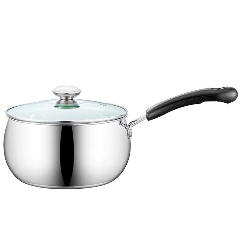 Нержавеющая сталь молочная кастрюля для детского supplementary food cooker детская сковорода жаровня толстый антипригарный без покрытия маленькая кастрюля для супа варёного супа молочная кастрюля
