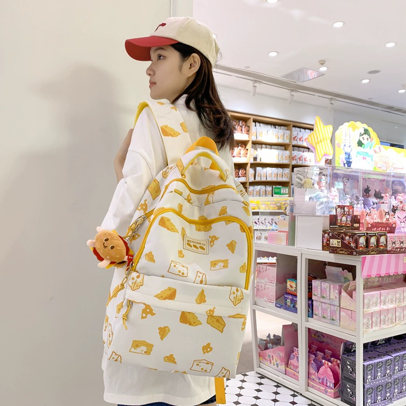 School bag, brand capacious backpack, with little bears, 2023