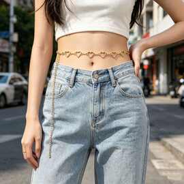 爱心腰链百搭腰带女连衣裙收腰心形链条夏服装季配饰清仓处理