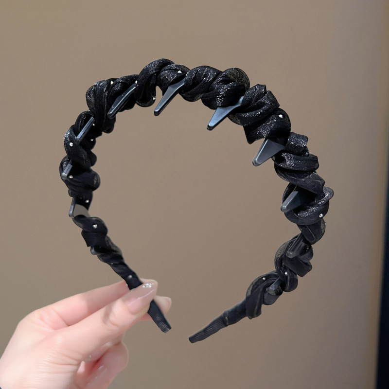 1 # Black glitter rhinestone headband