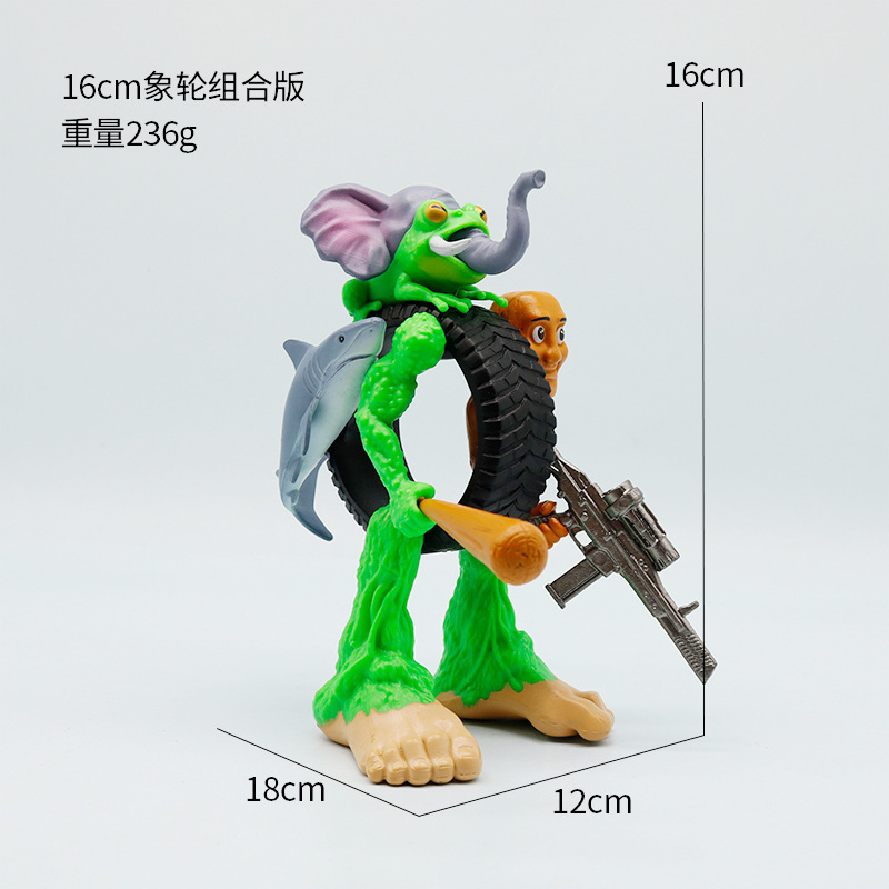 TungTungTungSahur 外国の山と海の経典木の棒人間サメ人形手作り装飾品 3D プリントおもちゃ|undefined