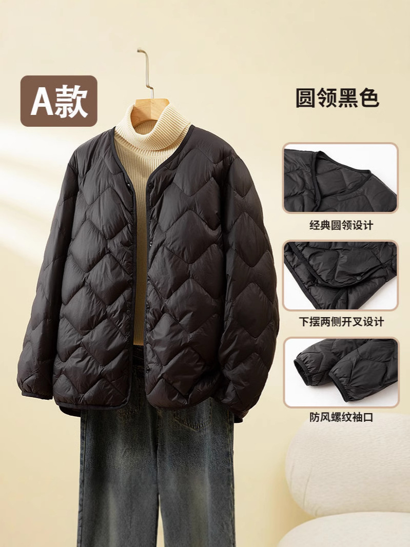 Transfronterizo U casa otoño y invierno nueva chaqueta de cuello en V damas delgada y suelta para aumentar el tamaño interior chaqueta con capuchón de camisa blanca