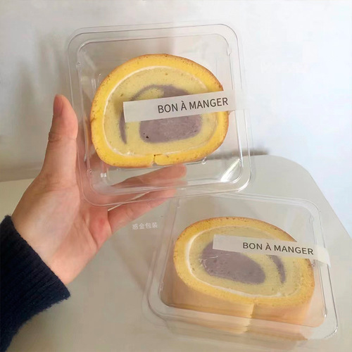 Transparent cake roll box square blister box queen roll coconut milk jelly Swiss roll dessert box internet celebrity towel roll