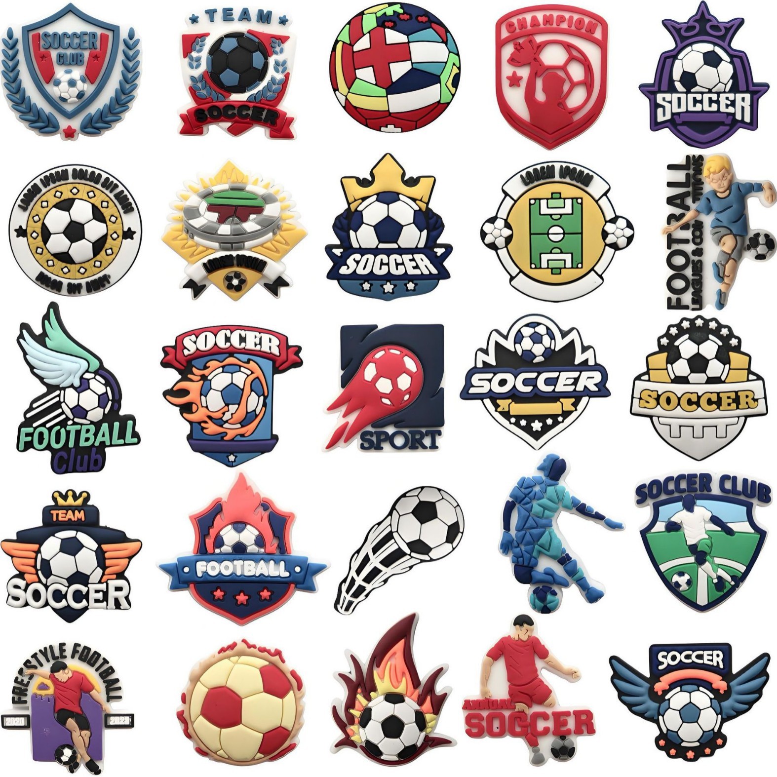 创意足球世界杯洞洞鞋鞋花鞋扣PVC花园鞋配件装饰扣新款厂家直销