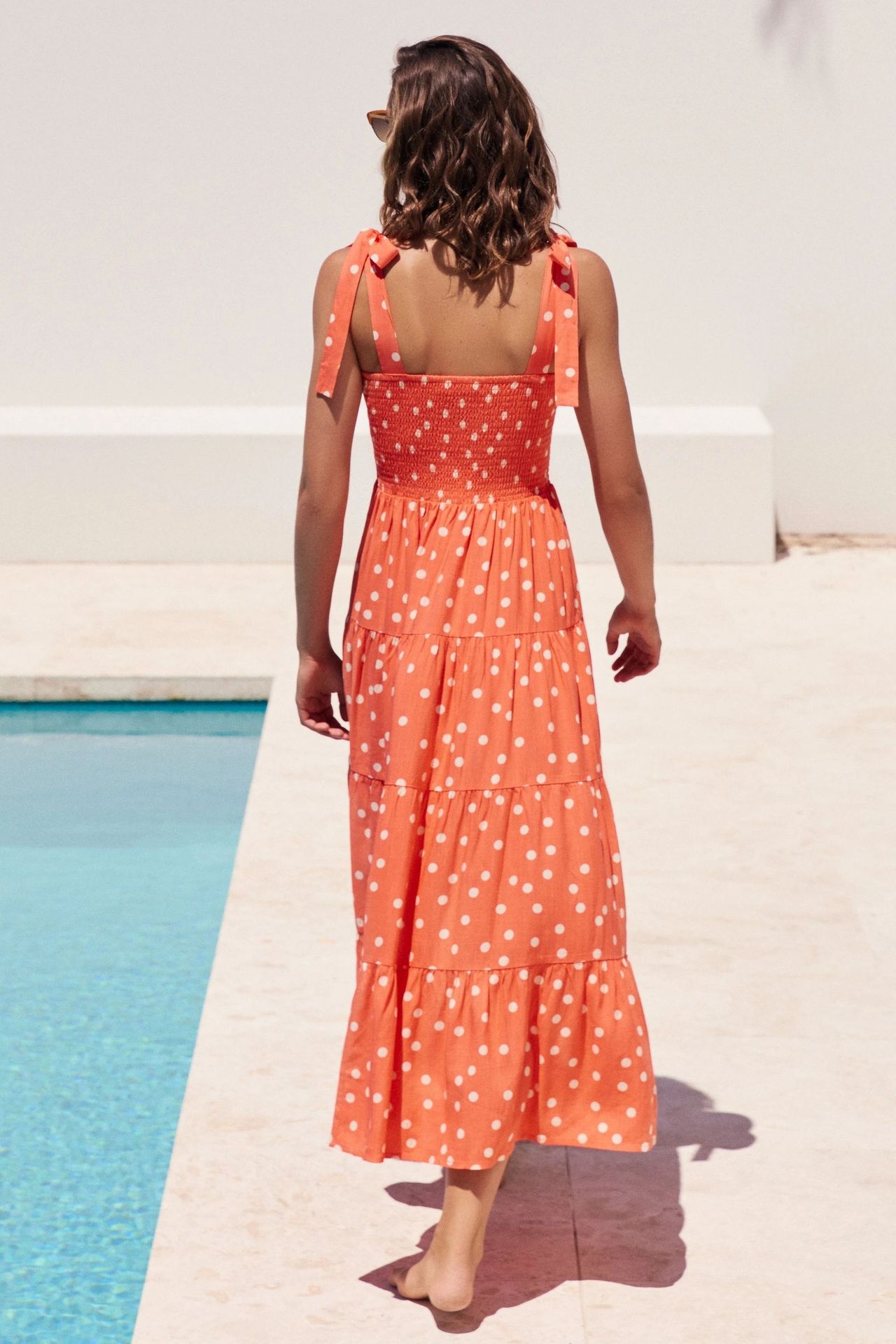 259g Weight Maxi Long Dress Dress Length Type Sleeveless Sleeve Length Regular Dress Dresses Type Regular Sleeve Sleeve Type Polyester Fabric Type High Waist Waist Line Daily Occasion Strap Neckline Regular Fit Fit Type Printing, Polka Dots Pattern Summer, Spring Season Women's Gender Elegant Style Wholesale Women's Elegant Printing Polka Dots Daily Strap Sleeveless Regular Dress 5