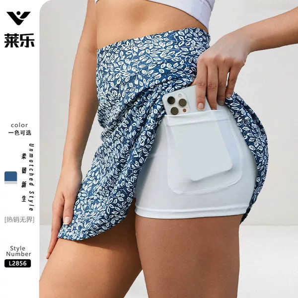 Amazon Cross-Border Yoga Printed Skirt Sports Short Skirt Anti-Exposure Badminton Golf Tennis Skirt Can Be Worn Outside