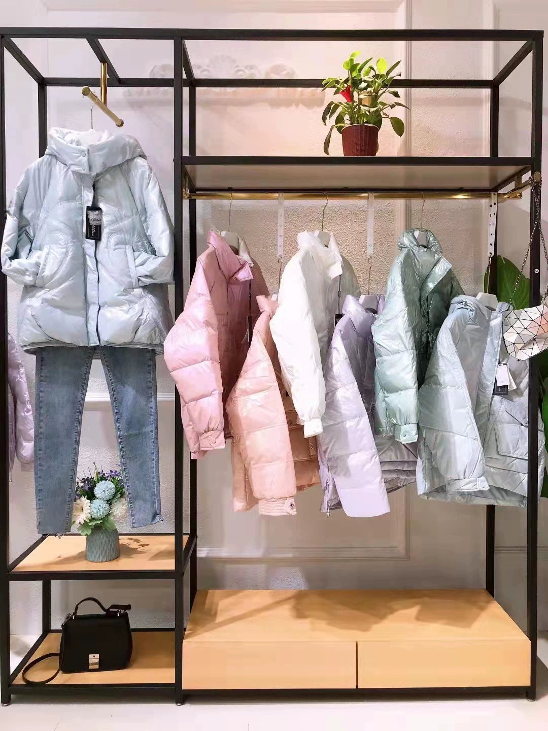 Jane Ni Dana 22 корейская мода толстый сплошной цвет стоячий воротник зимний пуховик бренд скидка из первых рук