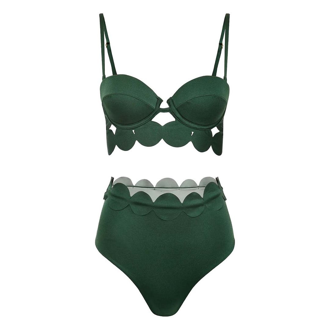 Modischer, sexy Damen-Badeanzug, lasergeschnitten, zweiteilig_voghion.com