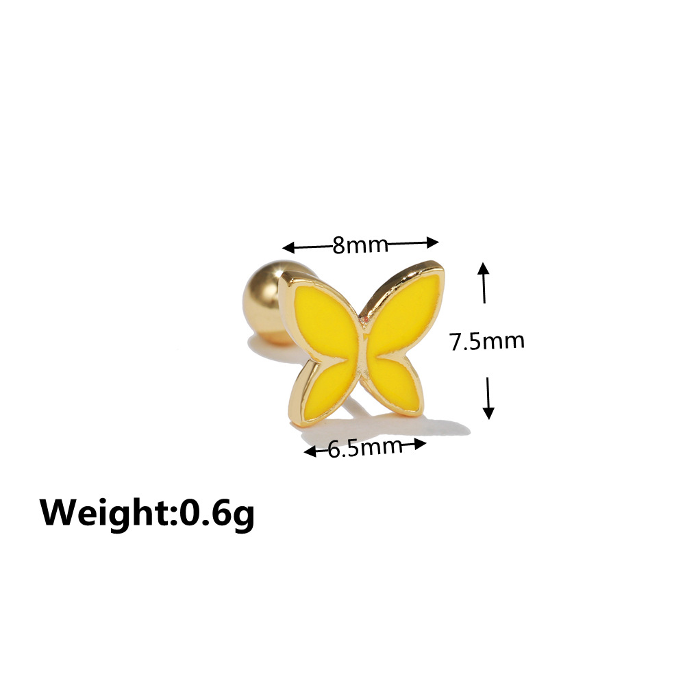 Classic love star moon earrings screw piercing screw ball ear studs