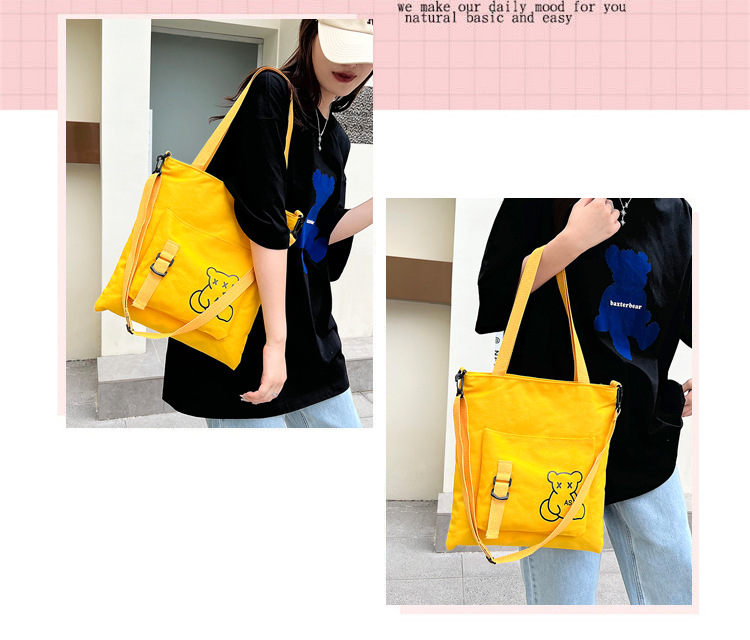 Large-capacity women's bag manufacturer in stock, fashionable Korean-style single-shoulder canvas bag, ins, high school and college students' hand-held tutorial bag undefined