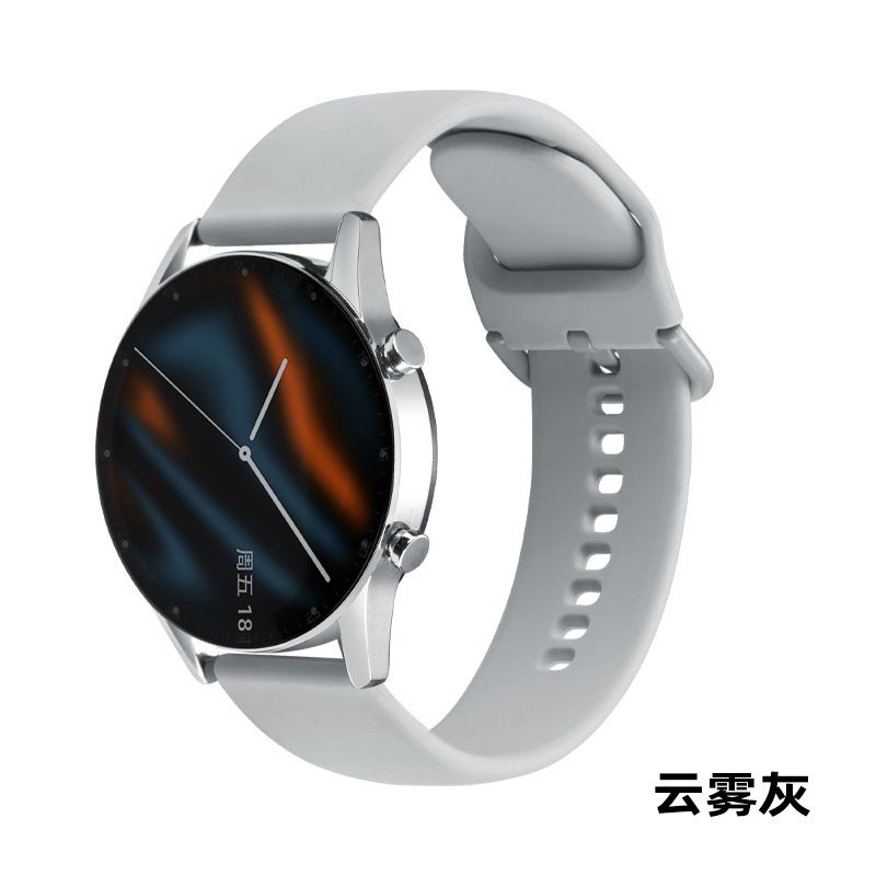 Aplicable Samsung Watch Silicone brazalete hebilla de color Huawei GT acero inoxidable Samsung hebilla correa de reloj deportivo mayorista