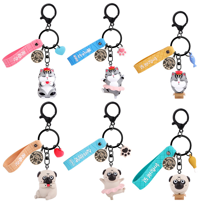 正版授权吾皇万睡钥匙扣创意卡通汽车钥匙扣女孩背包挂件挂饰礼品