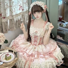 ～新作オリジナルデザイン ロリータドレス バレエ風 JSK サスペンダードレス 春夏トレイン