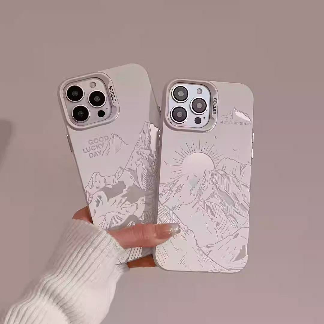 太阳照雪山适用苹果17Promax手机壳iPhone15/14/13情侣16Promax12