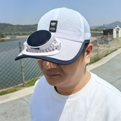 夏の太陽エネルギー充電ファン付き帽子男性女性カジュアル通気メッシュ日焼け止め屋外日除けアヒル舌帽